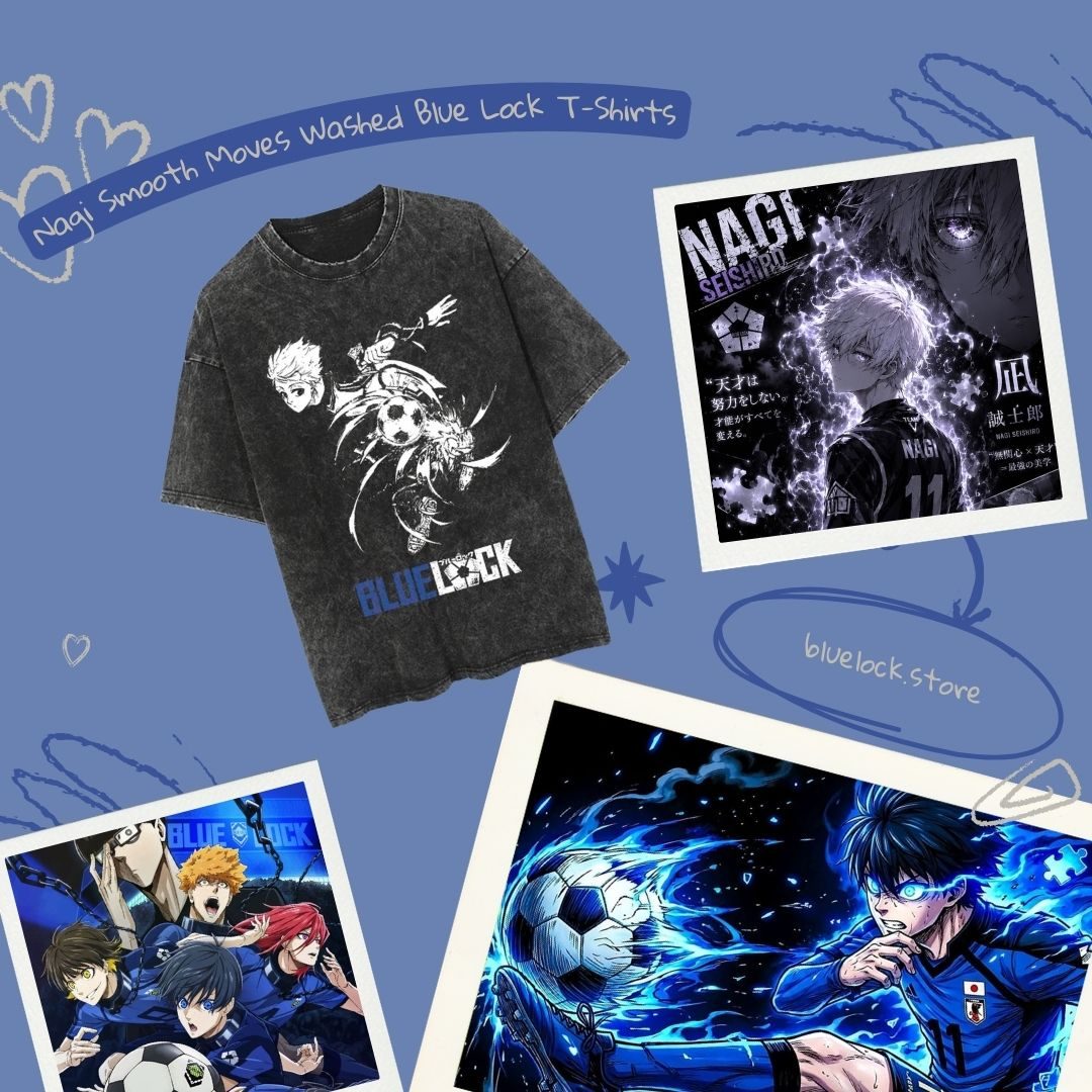 Nagi Smooth Moves PTTT1004 Vintage Washed  Blue Lock T-Shirts